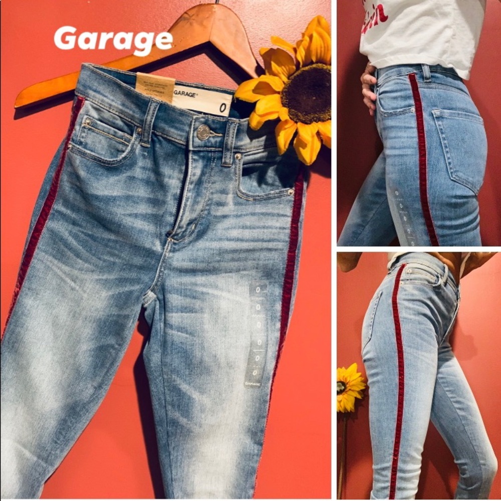 Garage Velvet Stripe Jeans✌️NWT